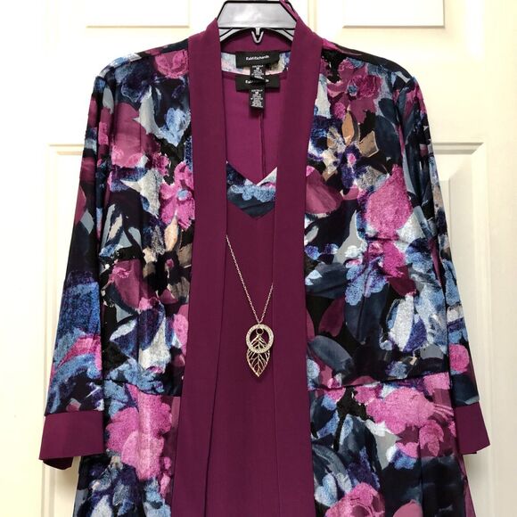 R & M RICHARDS WOMEN'S DRESS PLUS SIZE 16 PARTY WEDDING, PLUM SET OF TWO PIECES - Picture 5 of 14